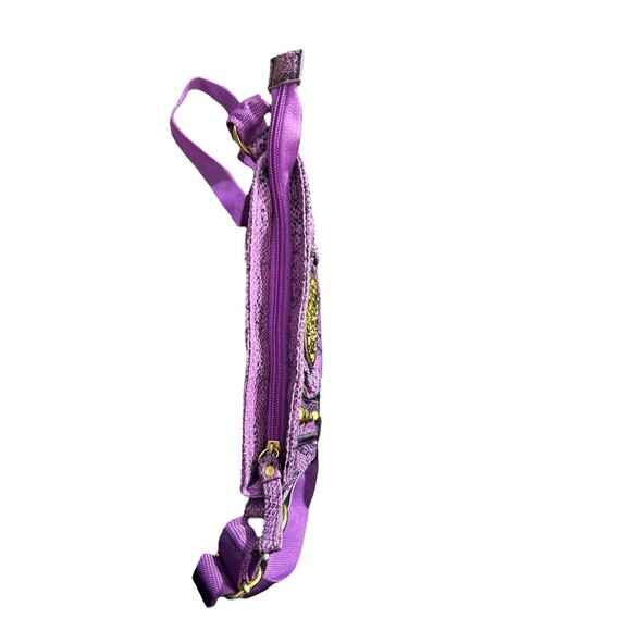 Vtg Y2K Baby Phat Purple Snake Skin Pattern Shoulder Bag Purse Studded HTF Rare - Picture 6 of 16